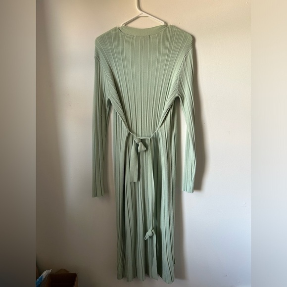 House of Harlow 1960 Mint Green Long Ribbed Tie Up Cardigan - Picture 3 of 5
